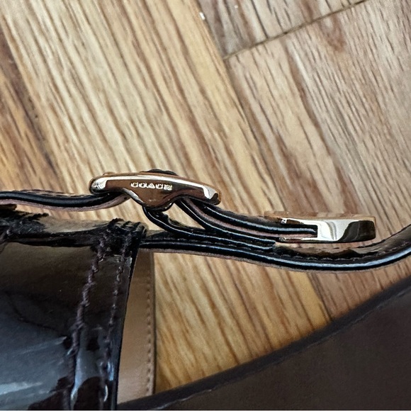 Coach Cassidy Buckle Brown Patent Leather Sandals Women’s Size 7 - Picture 5 of 11